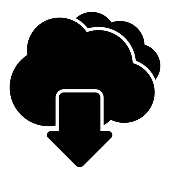 Cloud Opslag Download Pijl Weergegeven Wolk Gegevens Downloaden — Stockvector