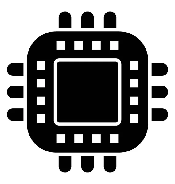Circuitos Integrados Vetor Ícone Microprocessador — Vetor de Stock