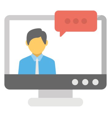 Online eğitim tasvir eden bir kişi ve diyalog kutusu açık bir bilgisayar ekranı 