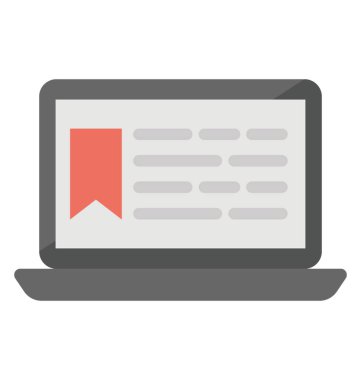 Web sitesi gösterme ve online ders fikri ile bir dizüstü bilgisayar ekran 
