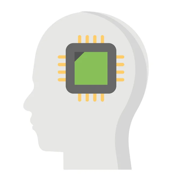 Microchip Dentro Del Cerebro Humano Abollando Concepto Inteligencia Artificial — Archivo Imágenes Vectoriales