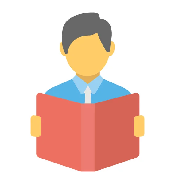 Kid Uniform Reading Book Representing Student — Stock Vector