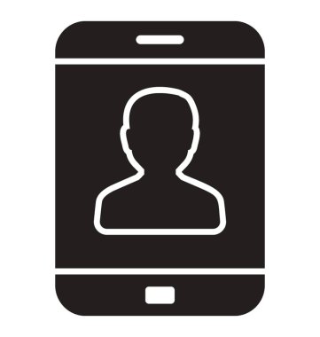 Görüntülü sohbet resmeden bir smartphone bir kişi avatar 