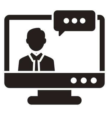 Online eğitim tasvir eden bir kişi ve diyalog kutusu açık bir bilgisayar ekranı 