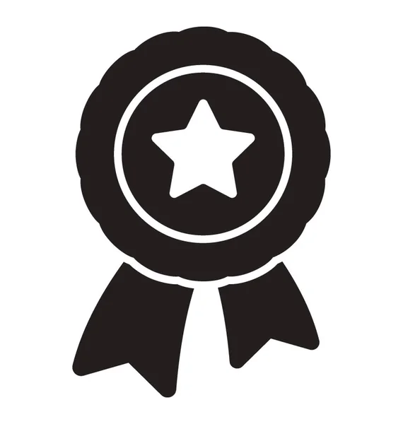 一个圆形的胜利标志特征奖徽章 — 图库矢量图片
