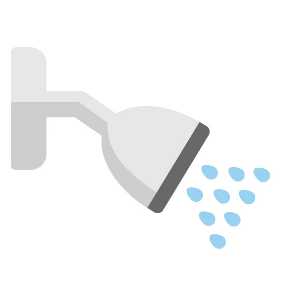 Water Droplets Rinsing Out Bathing Tap Making Icon Shower — Stock Vector