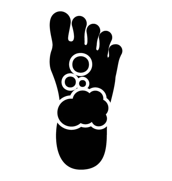 脚与肥皂泡沫在它 Idealising 脚清洁图标 — 图库矢量图片