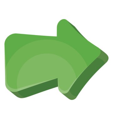 Yeşil renkli kontrol sembolü, sağ ok simgesini işaret