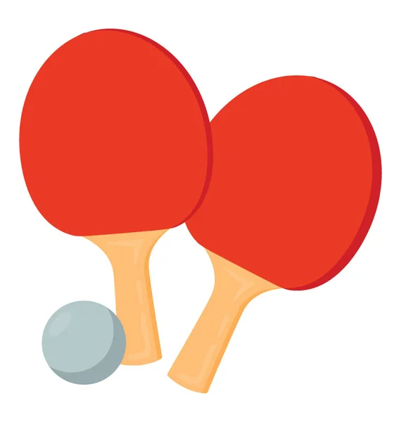 球拍桨与球表示乒乓球游戏概念 — 图库矢量图片