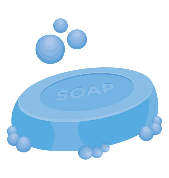 Soad Bar Blue Color Some Bubbles Showing Bathing Soap Icon — Stock Vector