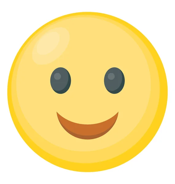 Żółty Emoji Uśmiechający Się Oznaczający Buźkę Ikonę — Wektor stockowy