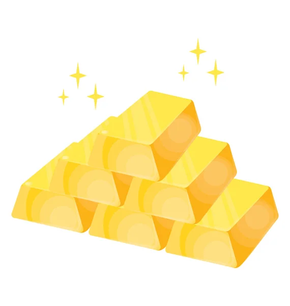 Zásobník Žlutého Bloku Představí Ikona Zlaté Cihly — Stockový vektor