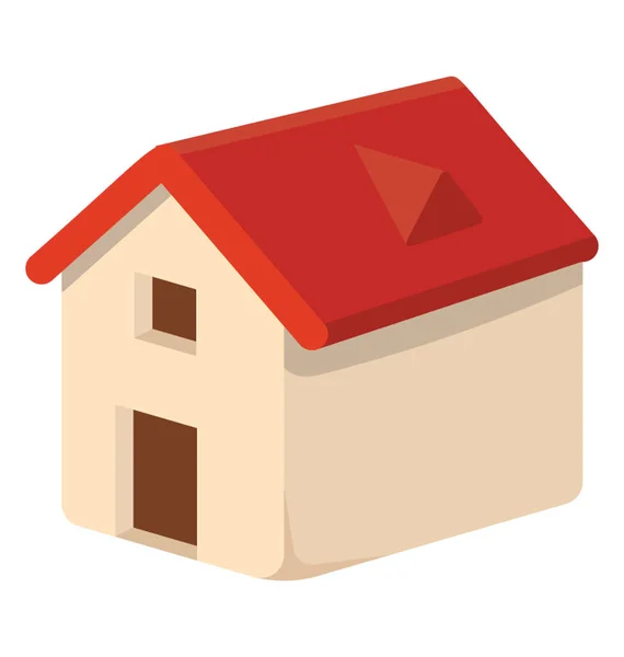 Cartoon Hut Door Ventilation Square Roof Dog House Icon — Stock Vector