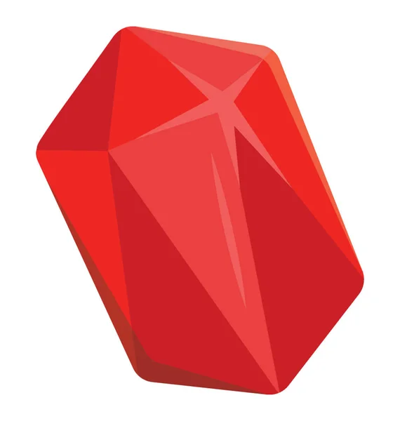 Crystal Parel Rode Kleur Voor Het Aanbieden Van Ruby Pictogram — Stockvector