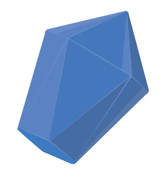 Jewel Blauwe Kleur Met Kristal Pictogram — Stockvector