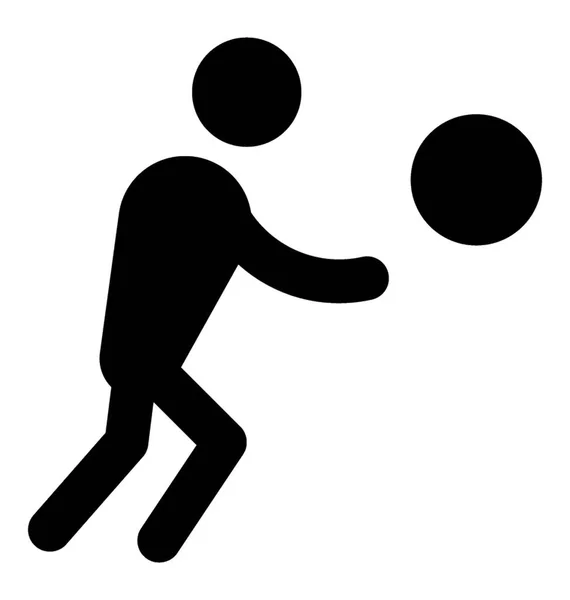 Икона Баскетболиста Играющего Поймать Мяч — стоковый вектор