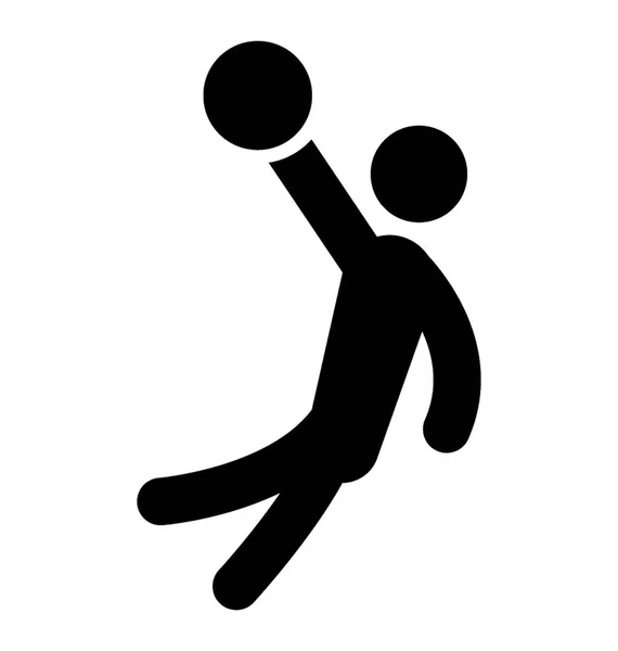 Basketballprofi Wirft Den Ball Gefesselte Ikone Für Spieleraktionen — Stockvektor