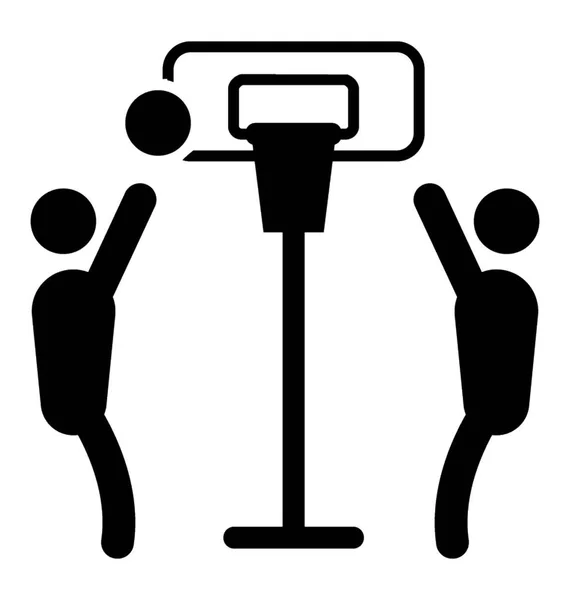 Deux Adversaires Équipe Basket Ball Près Panier Pour Aligner Arrêter — Image vectorielle