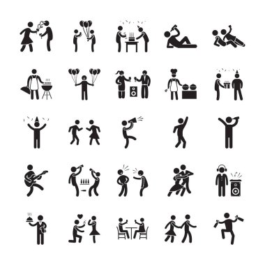 Parti insan sembollerin glif Icon Pack