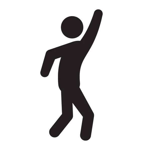 Pictogram Begrip Met Ene Hand Omhoog Dansen Bewegen Lichaam — Stockvector