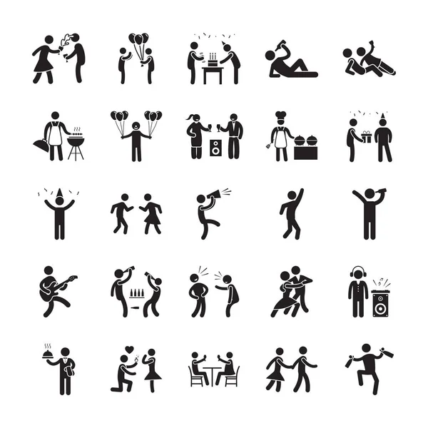 Parti insan sembollerin glif Icon Pack