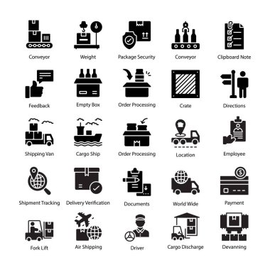 Lojistik teslimat Icon Set