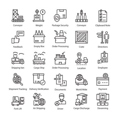 Lojistik teslimat Icon Set