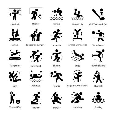 Olimpiyatları vektör simgeler paketi