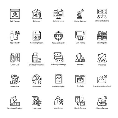 Para akışı Icons set  