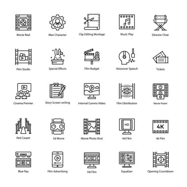 Video prodüksiyon Icons set 