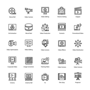 Video prodüksiyon Icons set