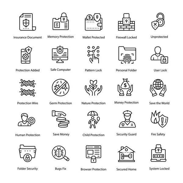 Paket koruma hattı vektör simgeler