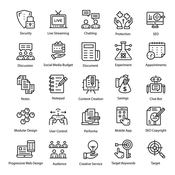 Symbole Der Social Media Strategie — Stockvektor