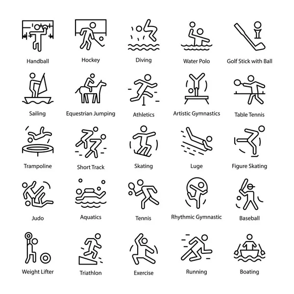 Векторные Иконы Олимпийских Игр — стоковый вектор