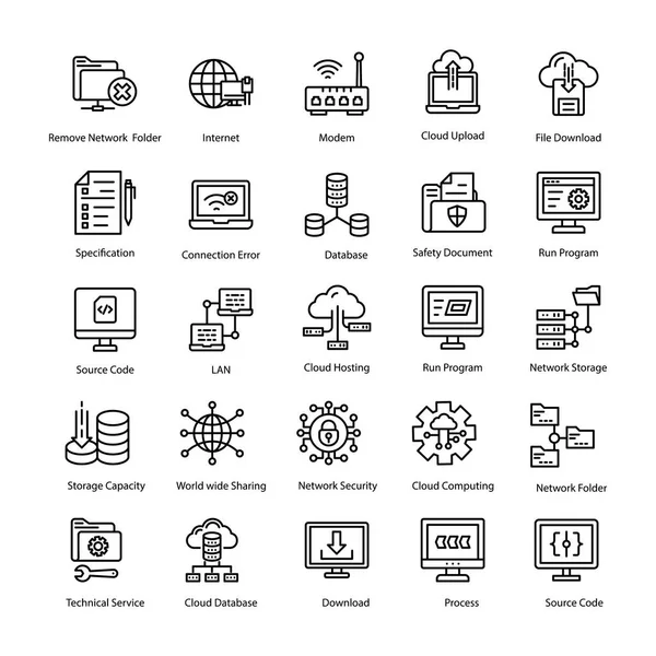 Programlama Satır Icons Set — Stok Vektör