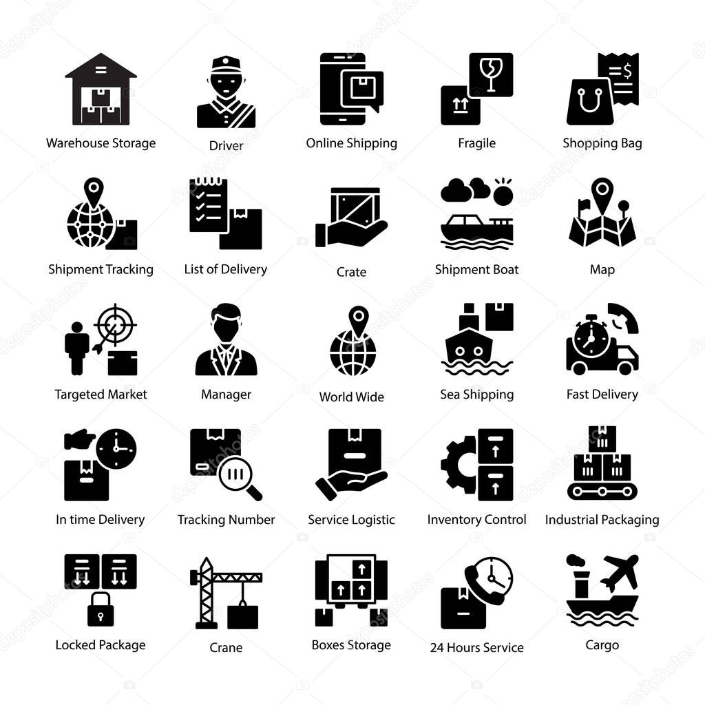 Logistics Delivery Vector Icons Pack