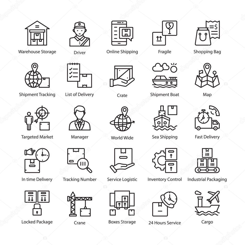 Logistics Delivery Vector Icons Pack