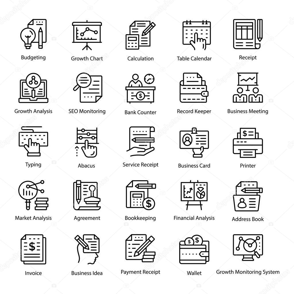 Accounting Line Icons Pack 