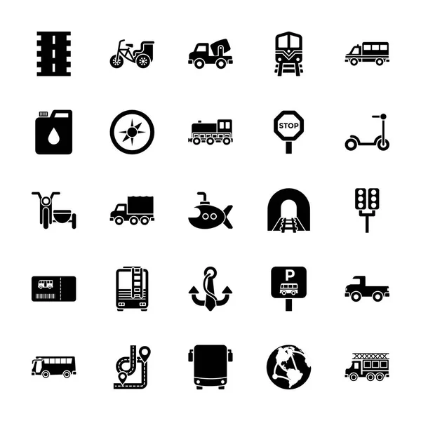 Транспорт Glyph Icons Pack — стоковый вектор