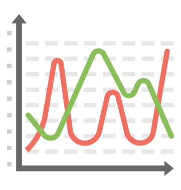 Sinüs dalga kavramı gösteren bir grafik kağıt üzerinde bir eğri çizgi 