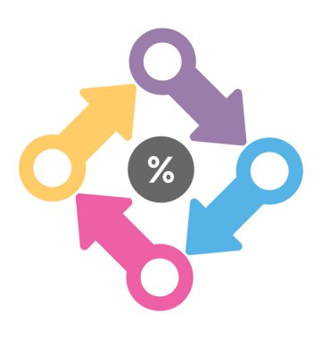 Bir daire modern Infographic temsil eden Infographic ile okları 