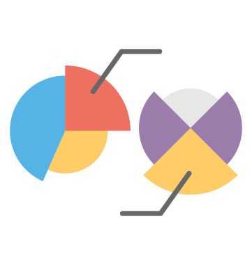 Pasta grafik simgeleyen düğümlerle yuvarlak yönlü grafikler 