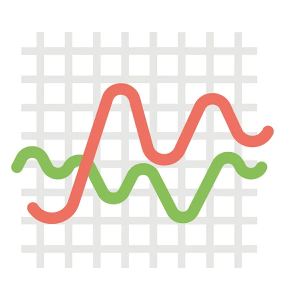 Křivka Grafickém Papíře Znázorňujíc Koncept Sinusoida — Stockový vektor