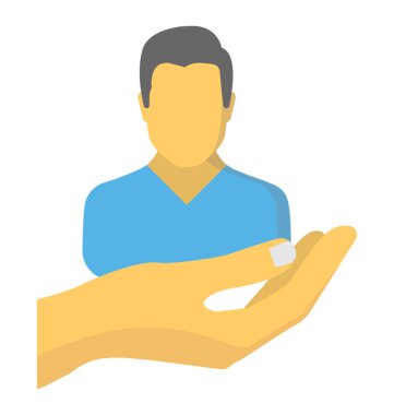 İfade eden kavram insanlara yardım bir el ve kişi 