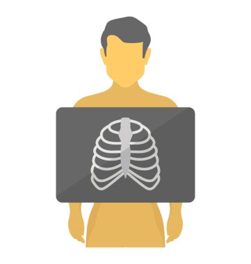 X ray radioscopy insan vücudu üzerinde insan kaburga 
