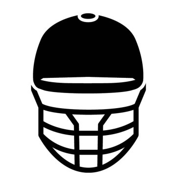 Kriket alanı cherectorizing kask içinde oynarken kafa destekleyen bir kriket ekipman