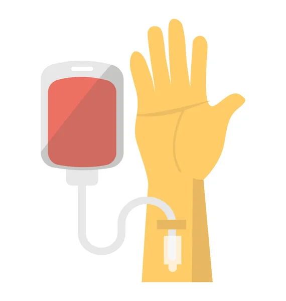 Doação Sangue Com Gotejamento Anexado Frasco Sangue —  Vetores de Stock
