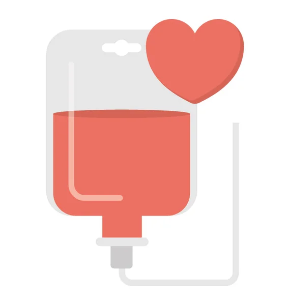 Een Fles Met Het Rode Hart Symboliseert Bloeddonatie — Stockvector