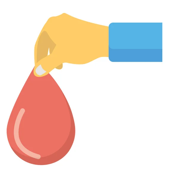 Kropli Krwi Ręczny Jest Oznaczający Ikonę Dawcy Krwi — Wektor stockowy