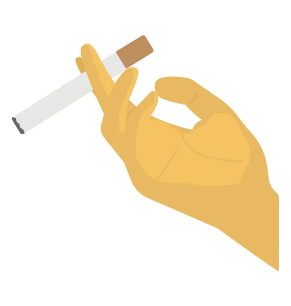 Humano Mano Celebración Cigarrillo Hábito Fumar Icono Concepto — Vector de stock